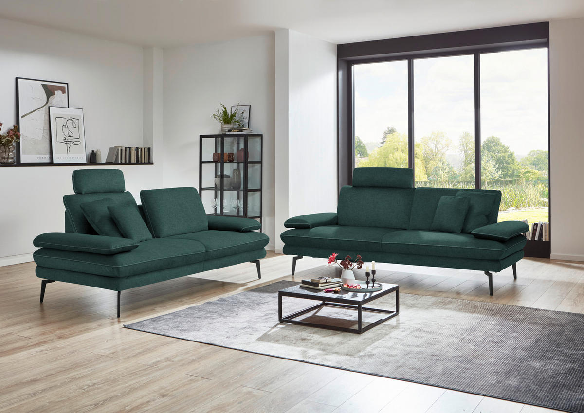 2,5-SITZER in Velours Opal  - Beige/Opal, Design, Textil/Metall (196/89/104cm) - Dieter Knoll