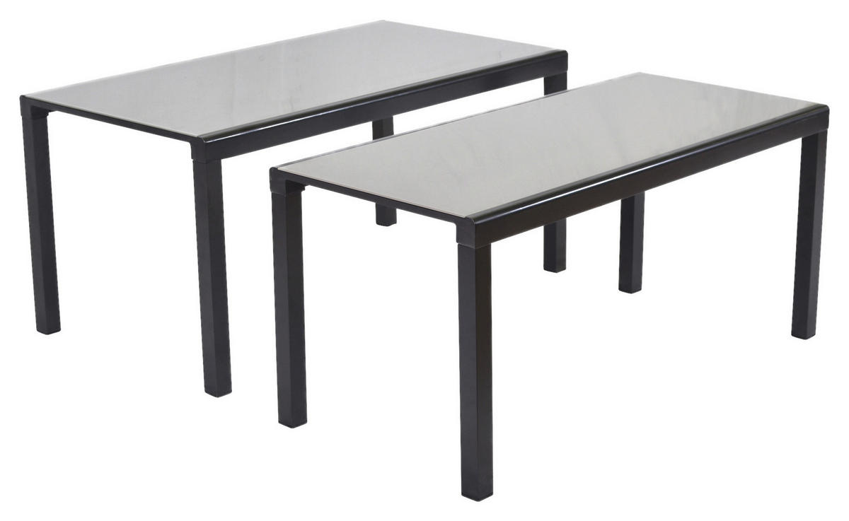 GARTENTISCH 160-320/90/78 cm  - Graphitfarben, MODERN, Glas/Metall (160-320/90/78cm) - Gardenson