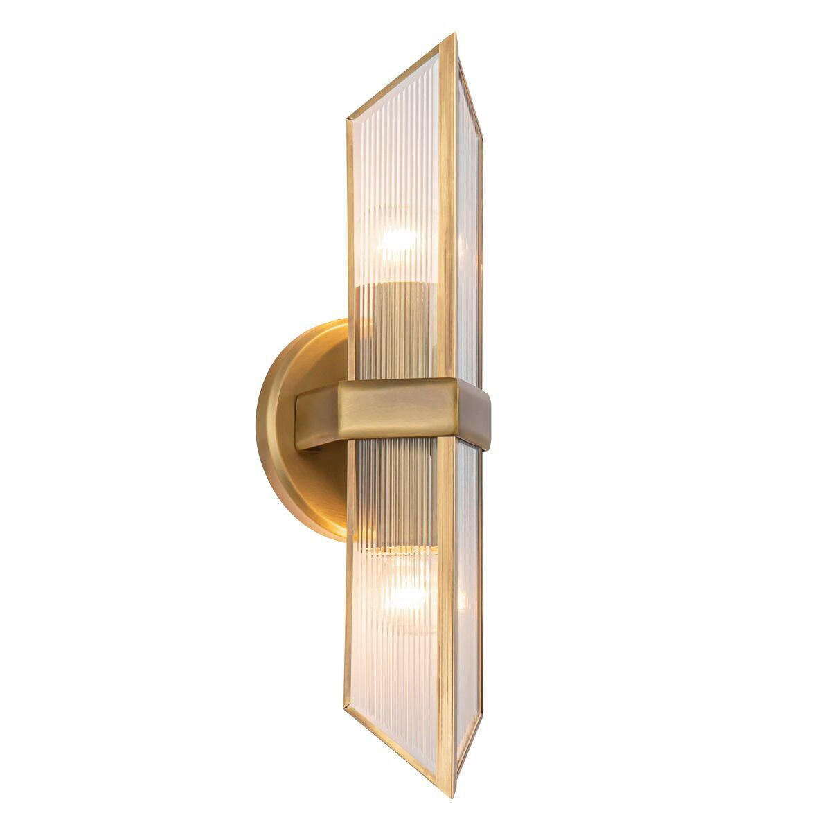 WANDLEUCHTE   - Messingfarben, KONVENTIONELL, Glas/Metall (38,5/9,5/10,5cm) - Elstead Lighting