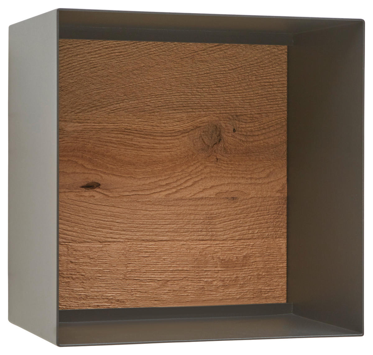 REGALELEMENT  35/35/24 cm Anthrazit, Eichefarben  - Eichefarben/Anthrazit, Natur, Holz/Metall (35/35/24cm) - Valnatura