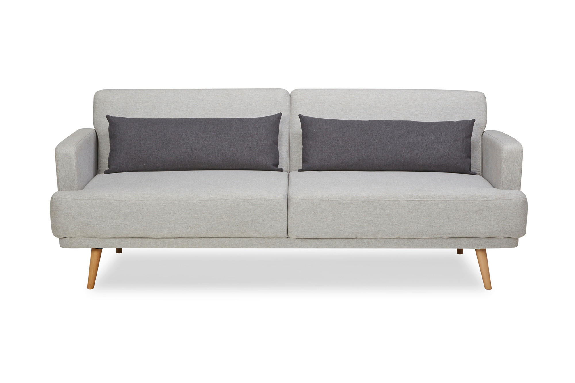 3-SITZER-SOFA in Webstoff Hellgrau  - Dunkelgrau/Hellgrau, MODERN, Holz/Textil (214/83/86cm) - Livetastic