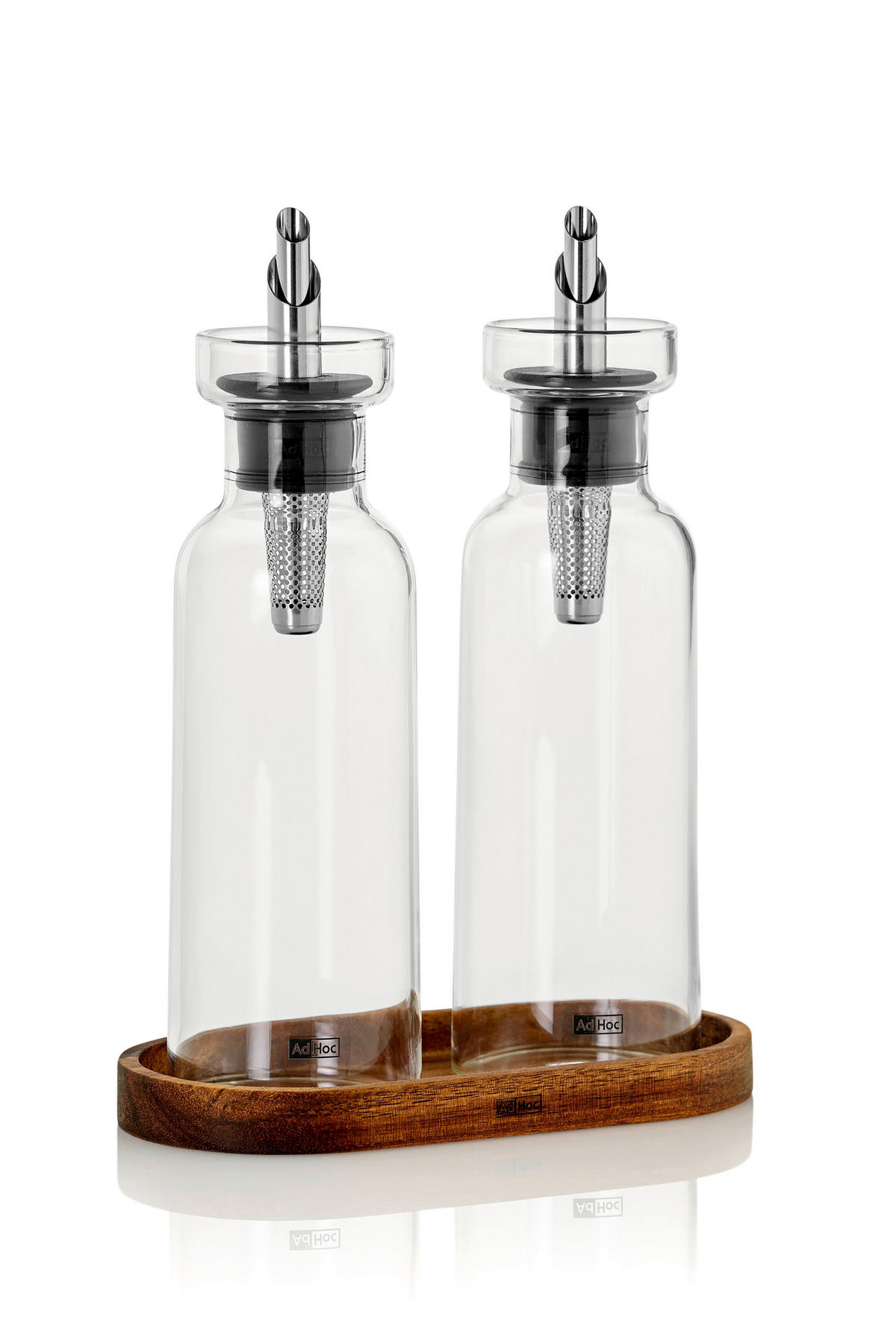ESSIG-/ÖL-MENAGE - Transparent, Basics, Glas/Holz (8,2/21,3/16cm) - AdHoc