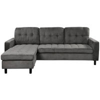 ECKSOFA ARDEN Grau Struktur Rückenkissen  - Schwarz/Grau, Design, Kunststoff/Textil (231/153cm) - MID.YOU