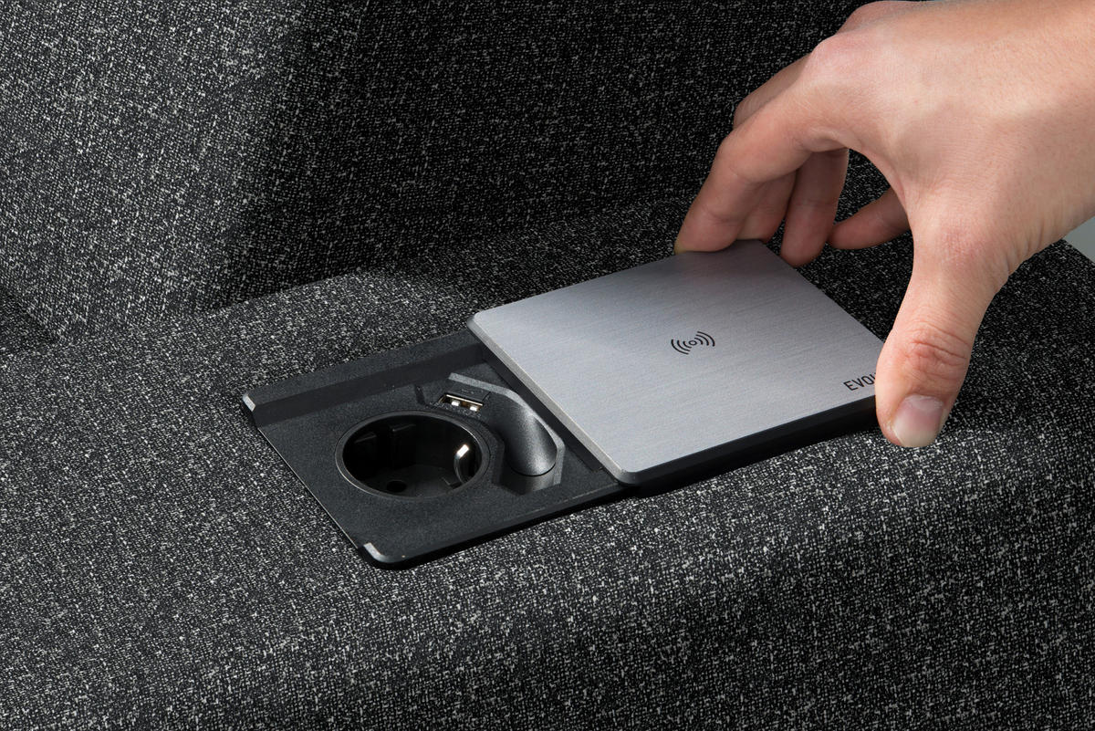 ECKSOFA  in Mikrovelours Anthrazit  308/205 cm  - Anthrazit/Alufarben, Design, Textil (308/205cm) - Sedda