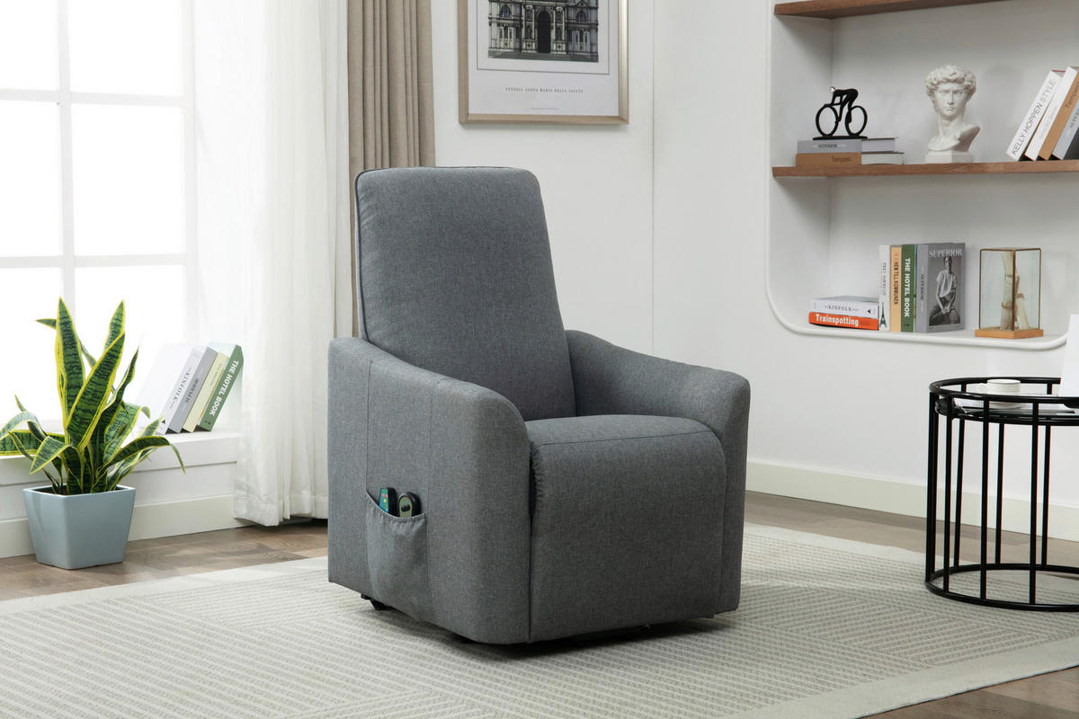 TV-FOTEL - fekete/szürke, Konventionell, textil/fém (73.5/103/87cm) - MID.YOU
