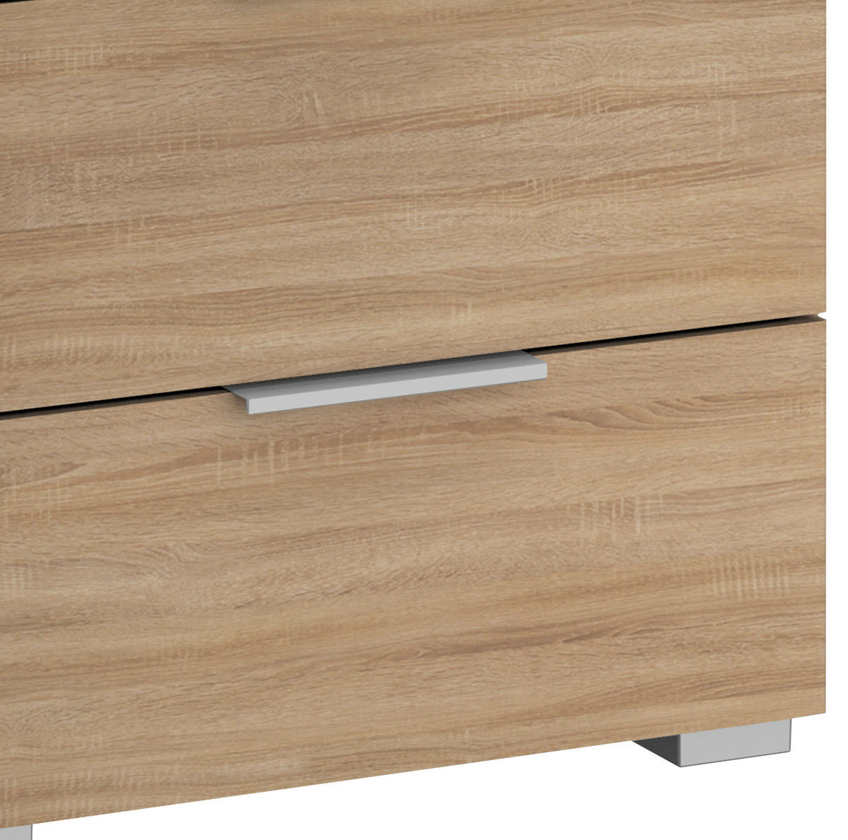 NACHTKÄSTCHEN 47/43/42 cm  in Sonoma Eiche  - Alufarben/Sonoma Eiche, Modern, Holzwerkstoff (47/43/42cm) - Rauch Möbel