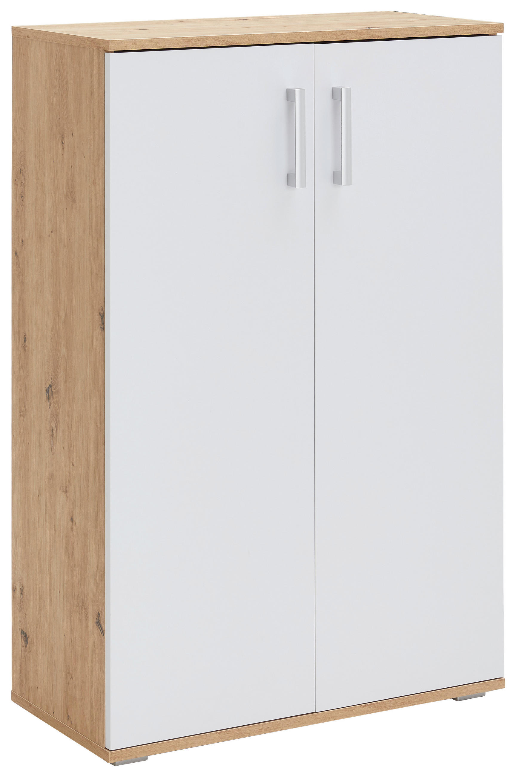 SCHUHSCHRANK Weiß, Eiche Artisan  - Alufarben/Weiß, KONVENTIONELL, Holzwerkstoff/Kunststoff (70/106/33,4cm) - Xora