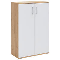 OMARA ZA ČEVLJE bela, hrast artisan - bela/barve aluminija, Konvencionalno, umetna masa/leseni material (70/106/33,4cm) - Xora