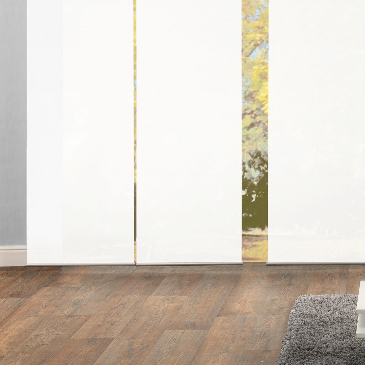 FLÄCHENVORHANG ROM, 6-TLG.  6 Stück  halbtransparent    - Weiß, MODERN, Textil (60/245cm)
