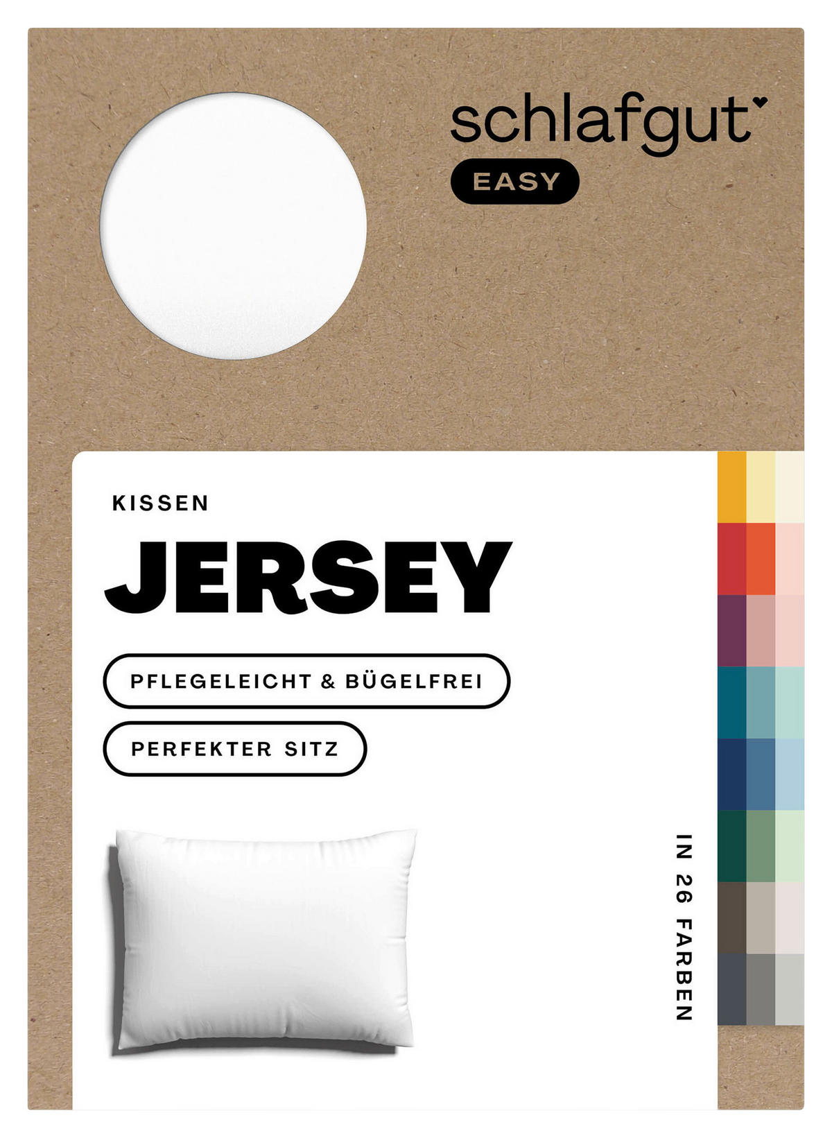 KOPFPOLSTERBEZUG EASY JERSEY 70/90 cm  - Weiß, Basics, Textil (70/90cm) - Schlafgut