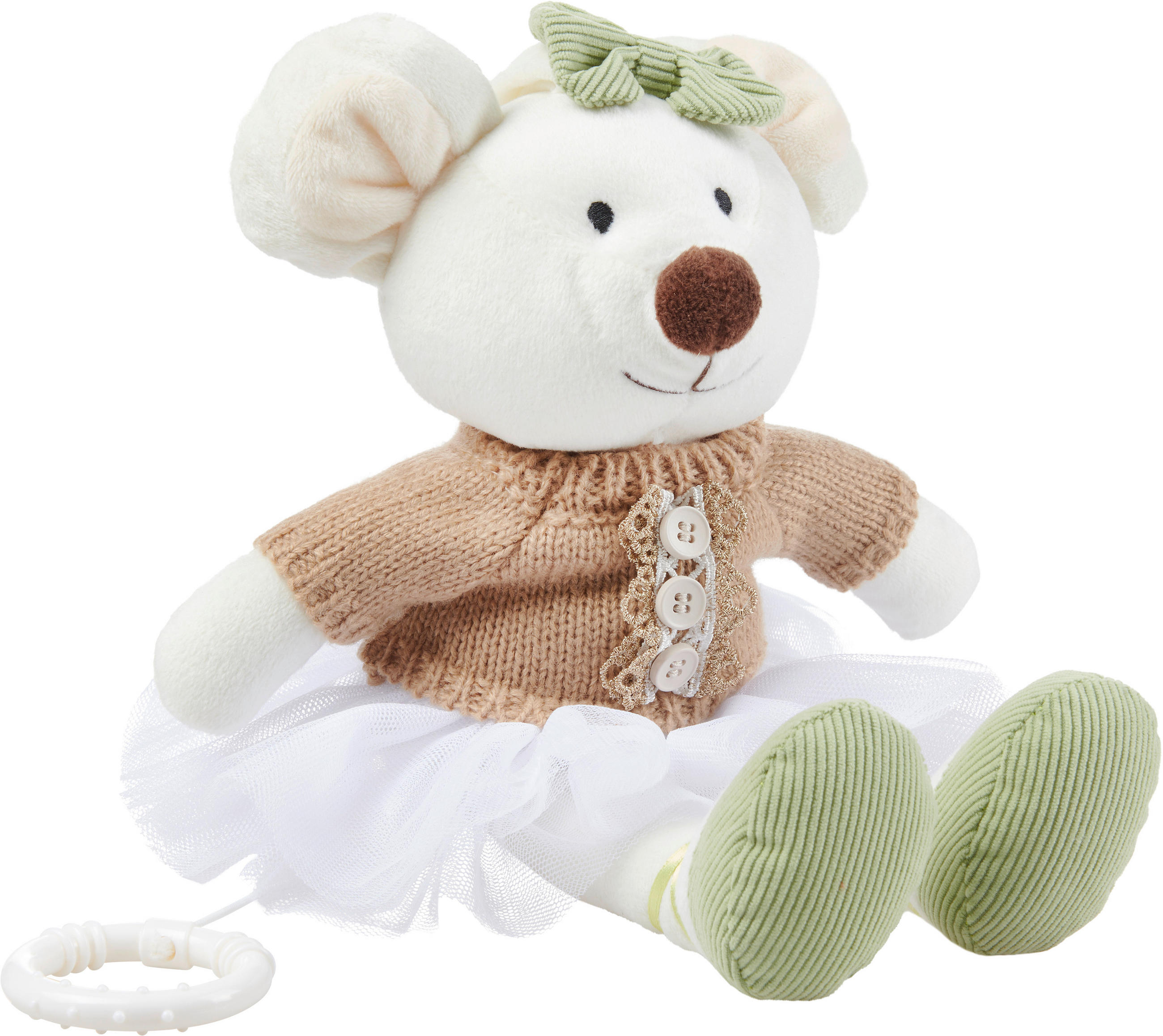 SPIELUHR MILA  - Weiss/Braun, Basics, Textil (28cm) - Patinio