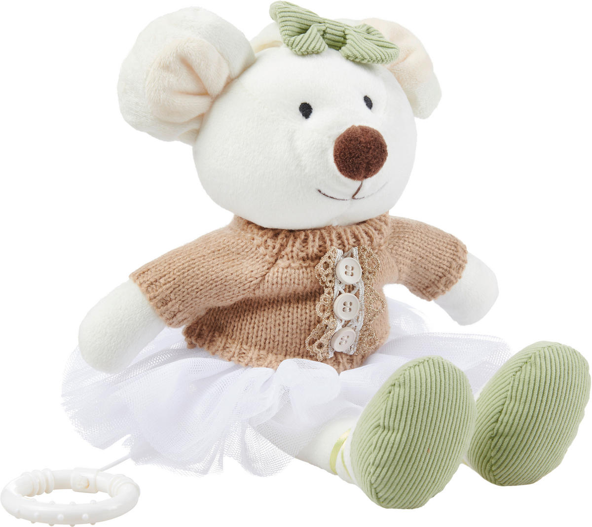 SPIELUHR MILA  - Weiss/Braun, Basics, Textil (28cm) - Patinio