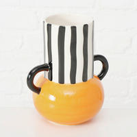 VASE  - Schwarz/Orange, Basics, Keramik (16/12/17,5cm) - Boltze Home