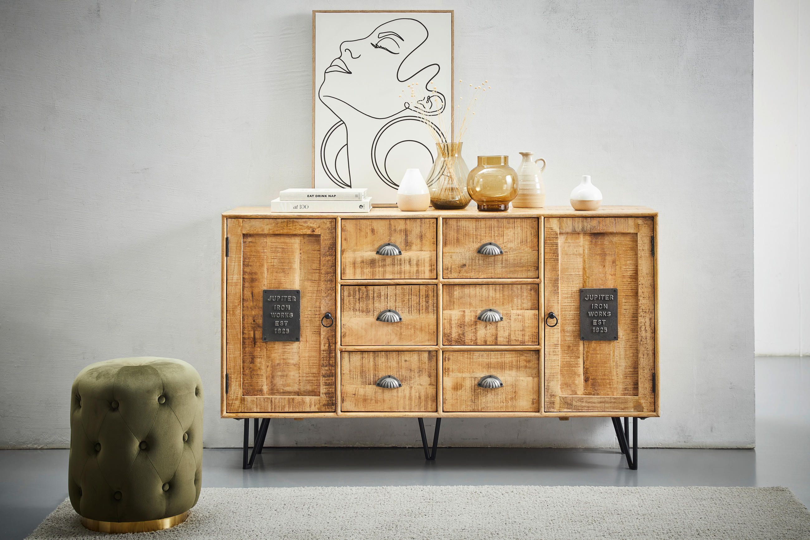 SIDEBOARD  in 150/90/40 cm  - Hellbraun/Naturfarben, LIFESTYLE, Holz/Metall (150/90/40cm) - Landscape