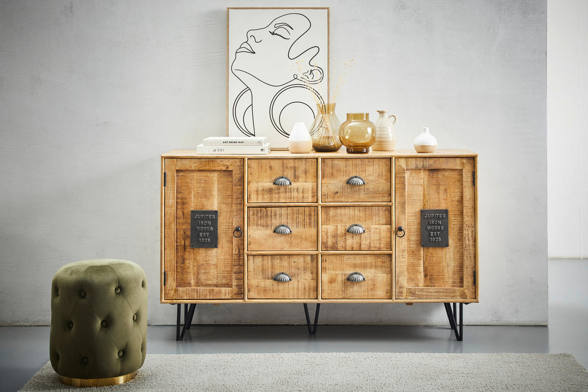 SIDEBOARD 150/90/40 cm  in Naturfarben, Hellbraun  - Hellbraun/Naturfarben, Lifestyle, Holz/Metall (150/90/40cm) - Landscape