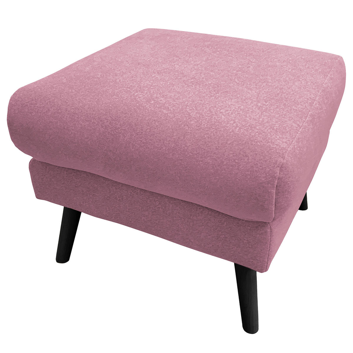 HOCKER in Textil Rosa  - Schwarz/Rosa, Design, Holz/Textil (61/49/65cm) - Livetastic