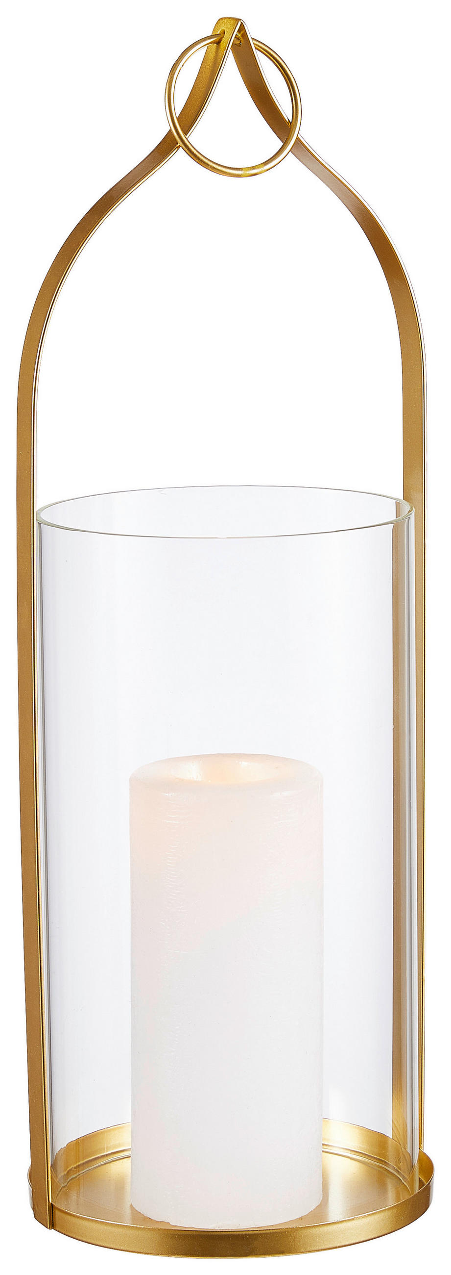 LATERNE - Goldfarben, LIFESTYLE, Glas/Metall (14/40,7cm) - Ambia Home