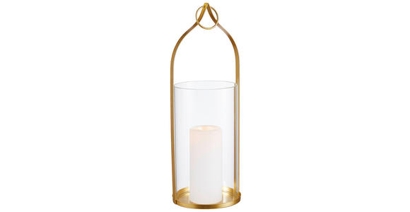LATERNE - Goldfarben, LIFESTYLE, Glas/Metall (14/40,7cm) - Ambia Home