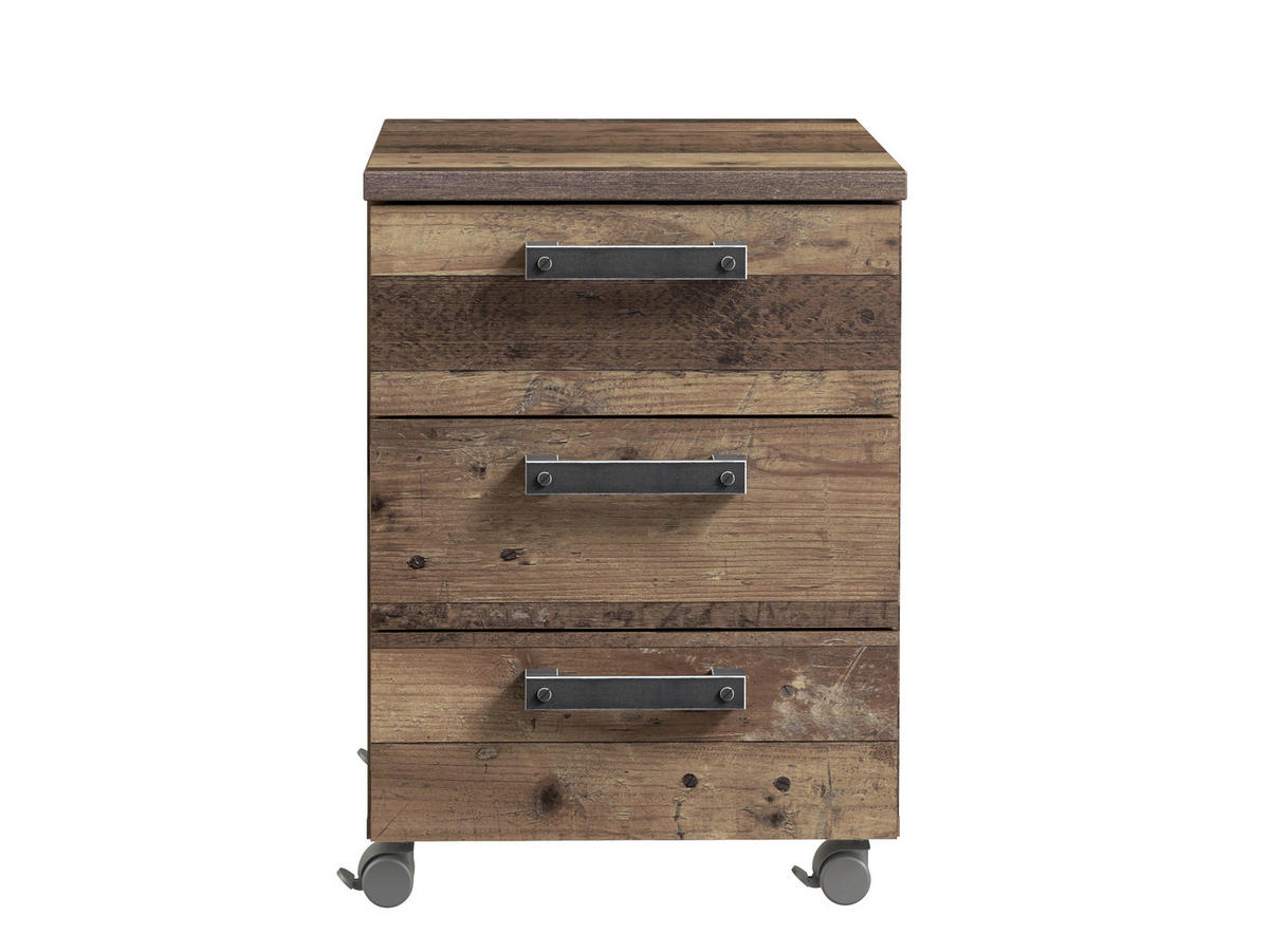 ROLLCONTAINER 40,4/55,9/41,6 cm  - Schwarz/Braun, Konventionell, Holzwerkstoff/Kunststoff (40,4/55,9/41,6cm) - MID.YOU
