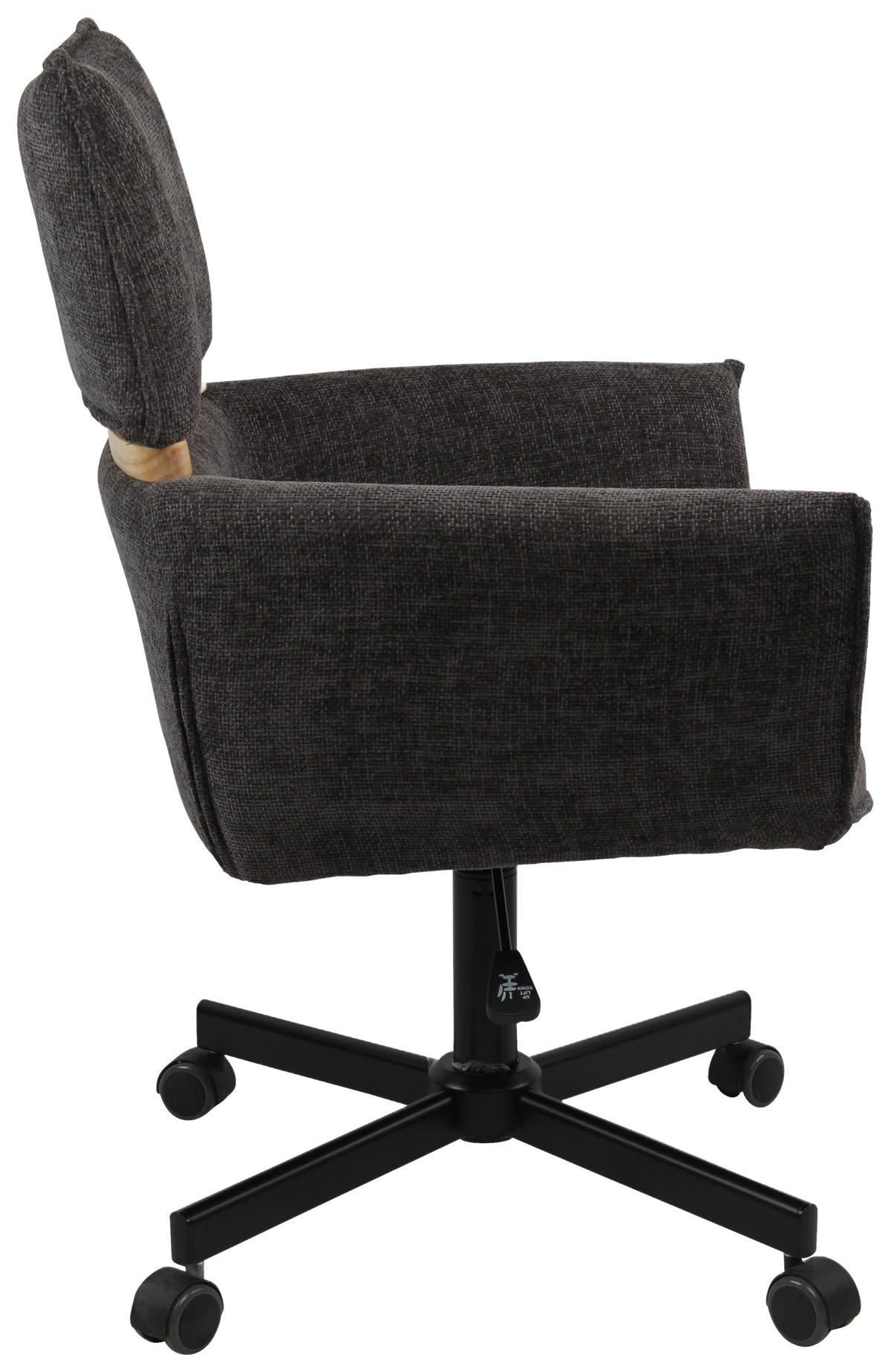 CHEFSESSEL Webstoff Dunkelgrau  - Dunkelgrau/Schwarz, MODERN, Holz/Kunststoff (62/86/56cm) - MID.YOU