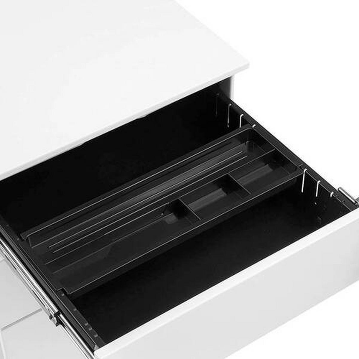 KONTAJNER NA KOLIESKACH, 39/55/45 cm - biela, Basics, kov/plast (39/55/45cm) - Boxxx