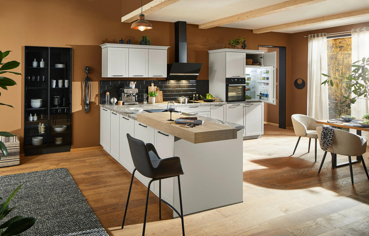 EINBAUKÜCHE   - Platinfarben, Design, Holzwerkstoff - Dieter Knoll