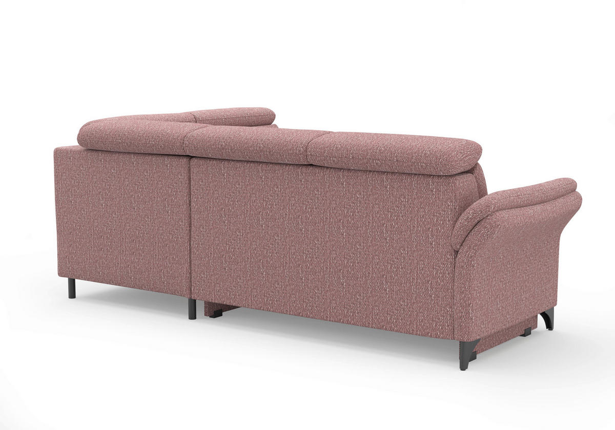 ECKSOFA GLENDALE E Aubergine Chenille  - Aubergine/Schwarz, KONVENTIONELL, Textil/Metall (247/193cm) - Sit & More