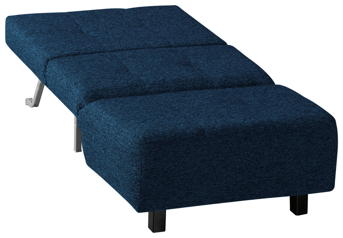 SCHLAFSESSEL Flachgewebe Dunkelblau    - Schwarz/Dunkelblau, Design, Textil/Metall (85/92/102cm) - Novel