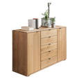 KOMMODE , 141/86/43 cm, 5 Schublade(n)  - Schieferfarben/Eichefarben, Design, Holz/Metall (141/86/43cm) - Dieter Knoll