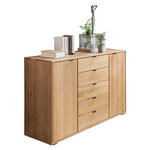 KOMMODE , 141/86/43 cm, 5 Schublade(n)  - Schieferfarben/Eichefarben, Design, Holz/Metall (141/86/43cm) - Dieter Knoll
