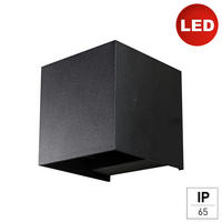 AUßENWANDLEUCHTE Kappa 10/10/10 cm   - Schwarz, Design, Metall (10/10/10cm)