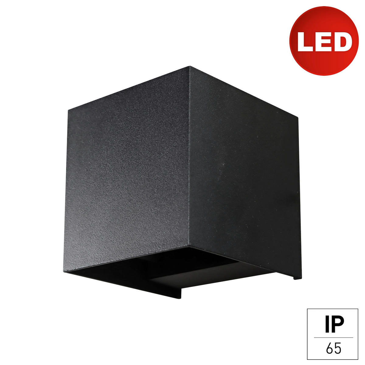 AUßENWANDLEUCHTE Kappa 10/10/10 cm   - Schwarz, Design, Metall (10/10/10cm)