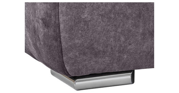 ECKSOFA Dunkelgrau Velours  - Chromfarben/Dunkelgrau, KONVENTIONELL, Kunststoff/Textil (247/247cm) - Carryhome