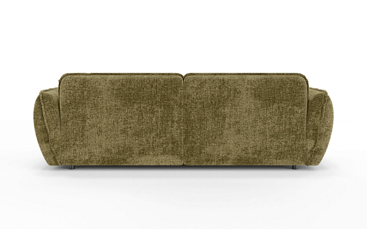 ECKSOFA Nelia Grün Chenille  - Schwarz/Grün, Design, Kunststoff/Textil (252/155cm) - P & B