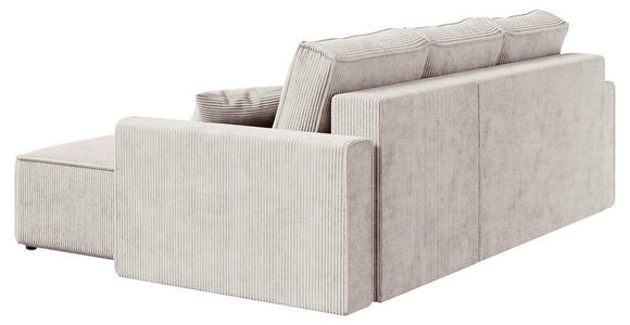 ECKSOFA  in Cord Naturfarben  - Schwarz/Naturfarben, KONVENTIONELL, Kunststoff/Textil (241/138cm) - Carryhome