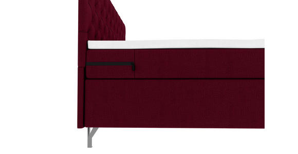 BOXSPRINGBETT 180/200 cm  in Weinrot  - Chromfarben/Weinrot, KONVENTIONELL, Textil/Metall (180/200cm) - Carryhome