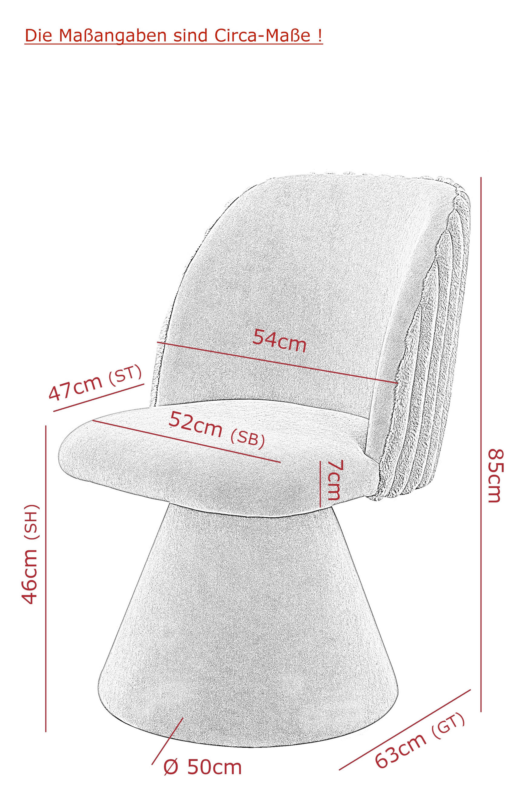 Thumbnail - Mid.you Stuhl-Set, Grau, Metall, Textil, Füllung: Schaumstoff, zylindrisch, Drehteller, 54x84x61 cm, Oeko-Tex® Standard ...