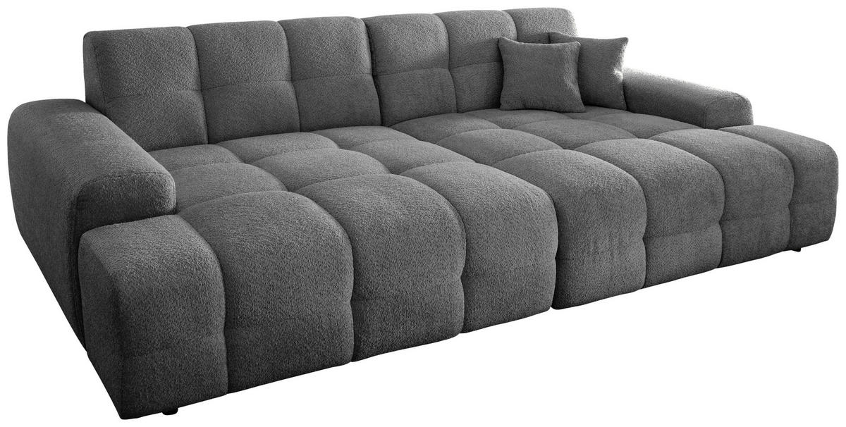 BIGSOFA in Bouclé Anthrazit  - Anthrazit/Schwarz, MODERN, Kunststoff/Textil (304/87/155cm) - Livetastic