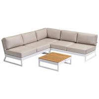 LOUNGEGARNITUR 218/218 cm Aluminium  - Beige/Weiß, Basics, Textil/Metall (218/218cm) - Kettler