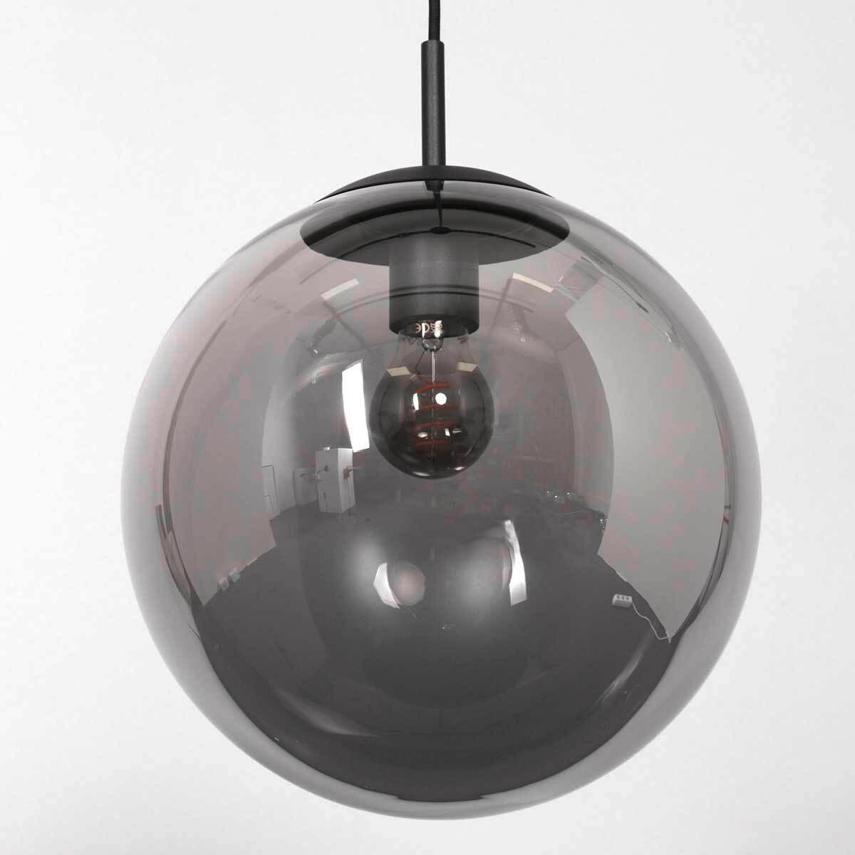 PENDELLEUCHTE Bollique 20/30-170 cm   - Schwarz, KONVENTIONELL, Glas/Metall (20/30-170cm)