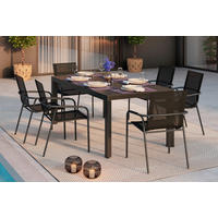 GARTENTISCH Metall rechteckig  - Anthrazit, MODERN, Metall (195/255/75/100cm) - Ambia Garden