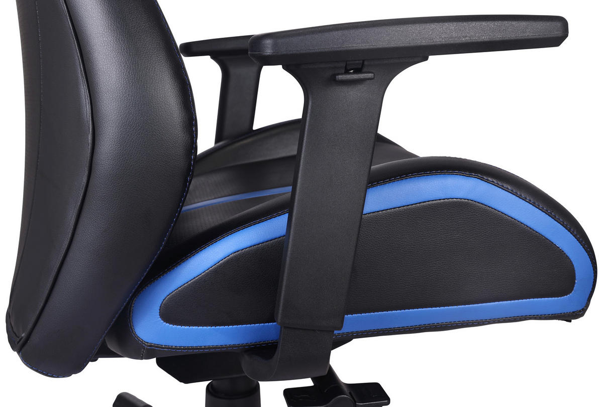 GAMINGSTUHL Blau, Schwarz Metall, Kunststoff, Textil   - Blau/Schwarz, Design, Kunststoff/Textil (69/117-125/60cm) - BX Gaming