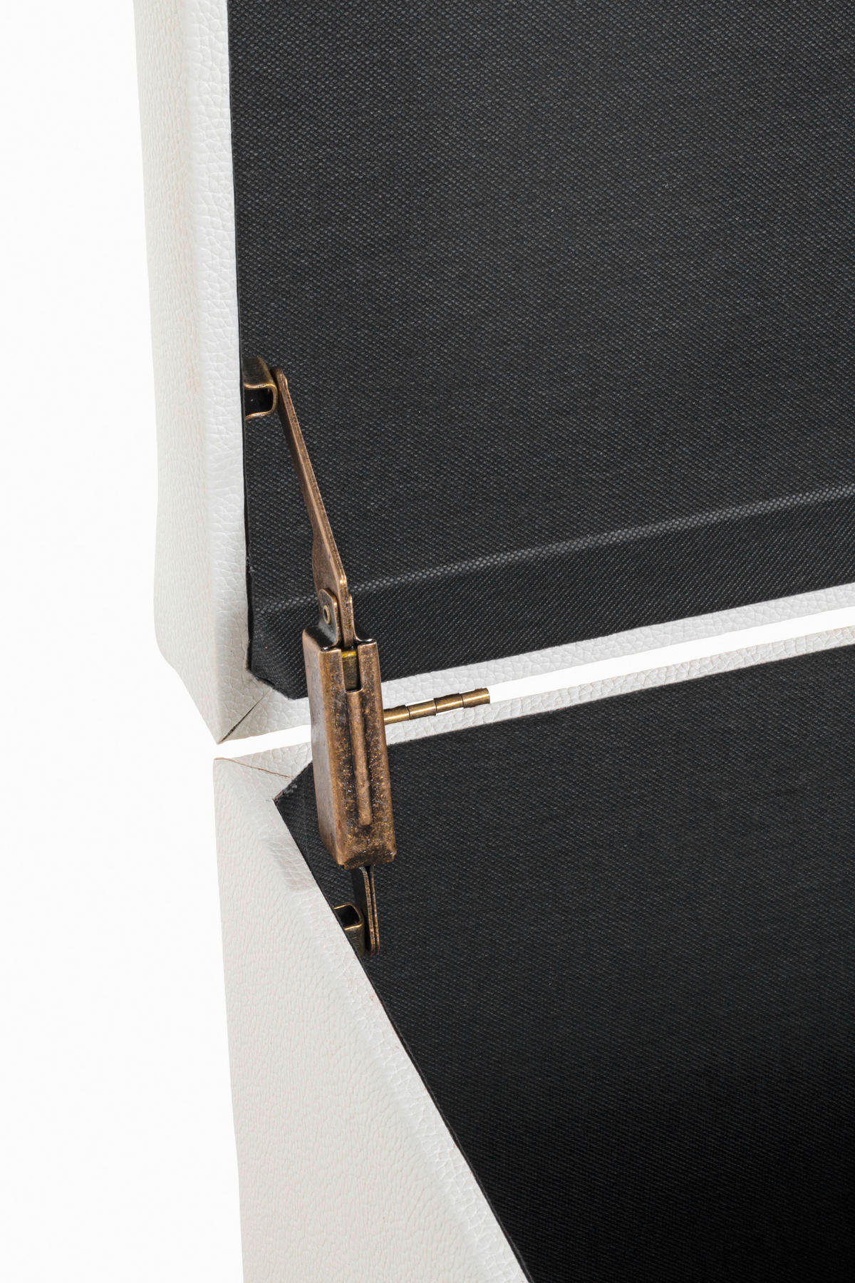 TRUHENBANK 58/42/39 cm Lederlook Weiß  - Schwarz/Weiß, Design, Textil (58/42/39cm)