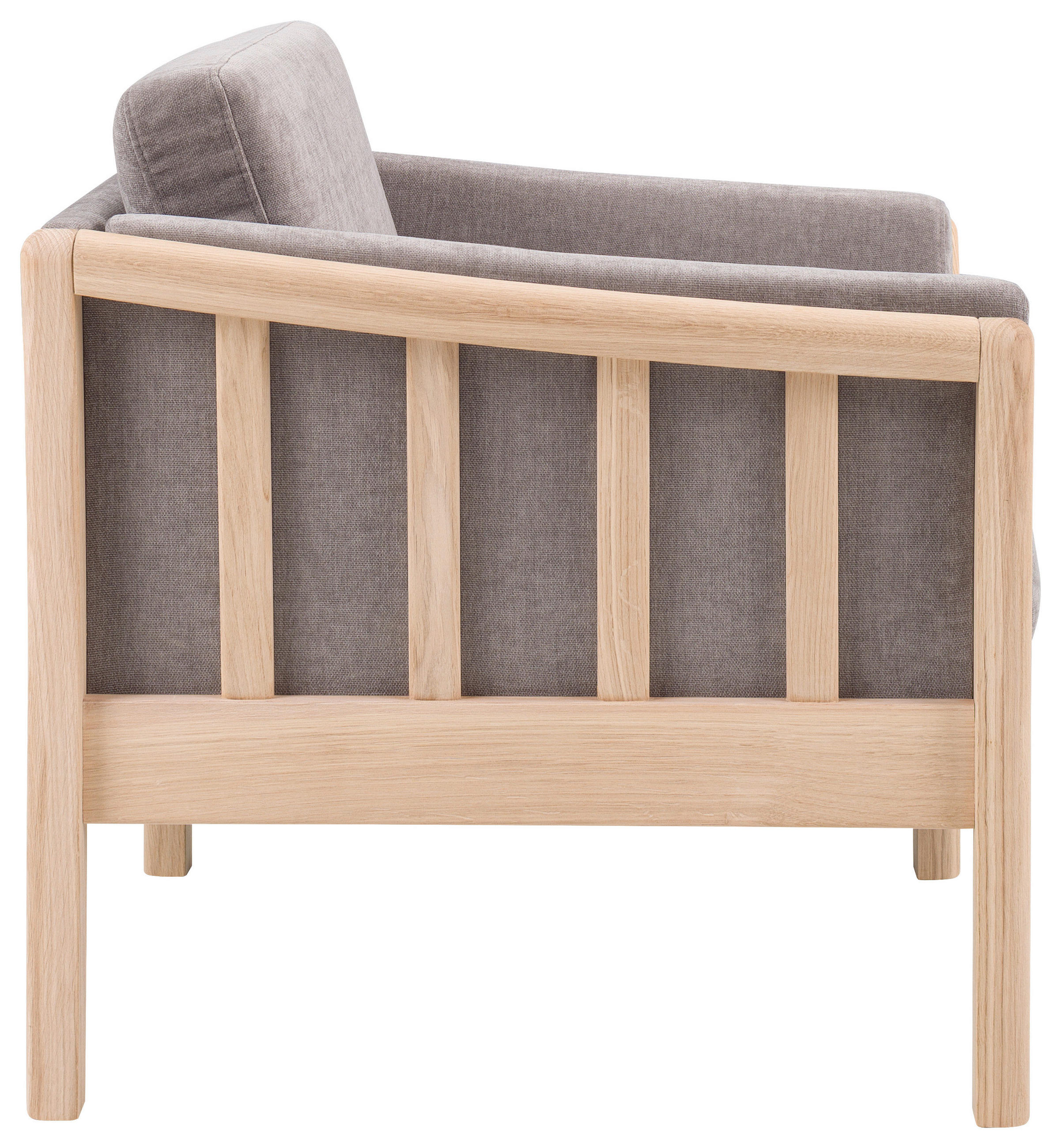 SESSEL Chenille Hellgrau    - Eichefarben/Hellgrau, Design, Holz/Textil (87/79/82cm)
