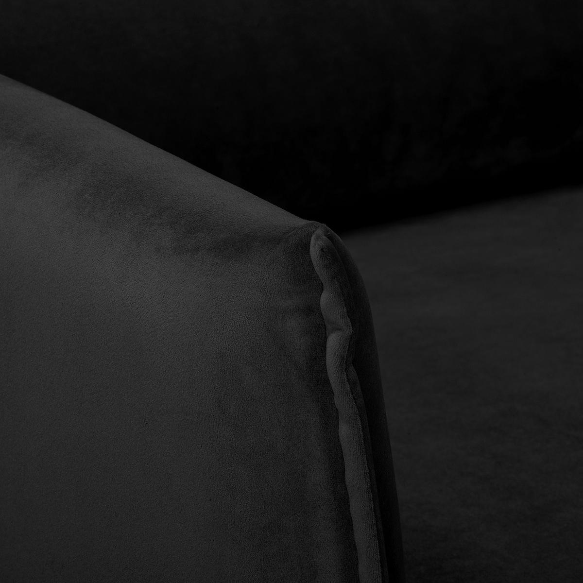 SESSEL in Samt Schwarz  - Schwarz, Design, Holz/Textil (74/86/100cm) - P & B