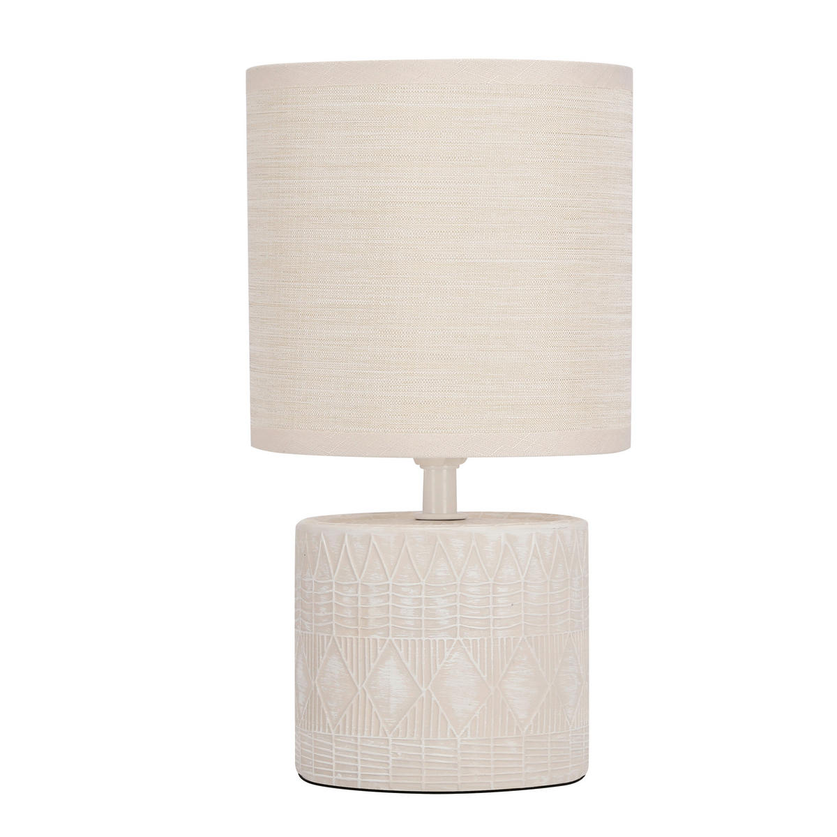 BORDSLAMPA Dina 14/14/26 cm   - beige, Klassisk, metall/textil (14/14/26cm)