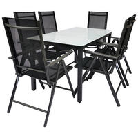 GARTENTISCHGRUPPE  - Anthrazit, Basics, Glas/Textil - Gardenson