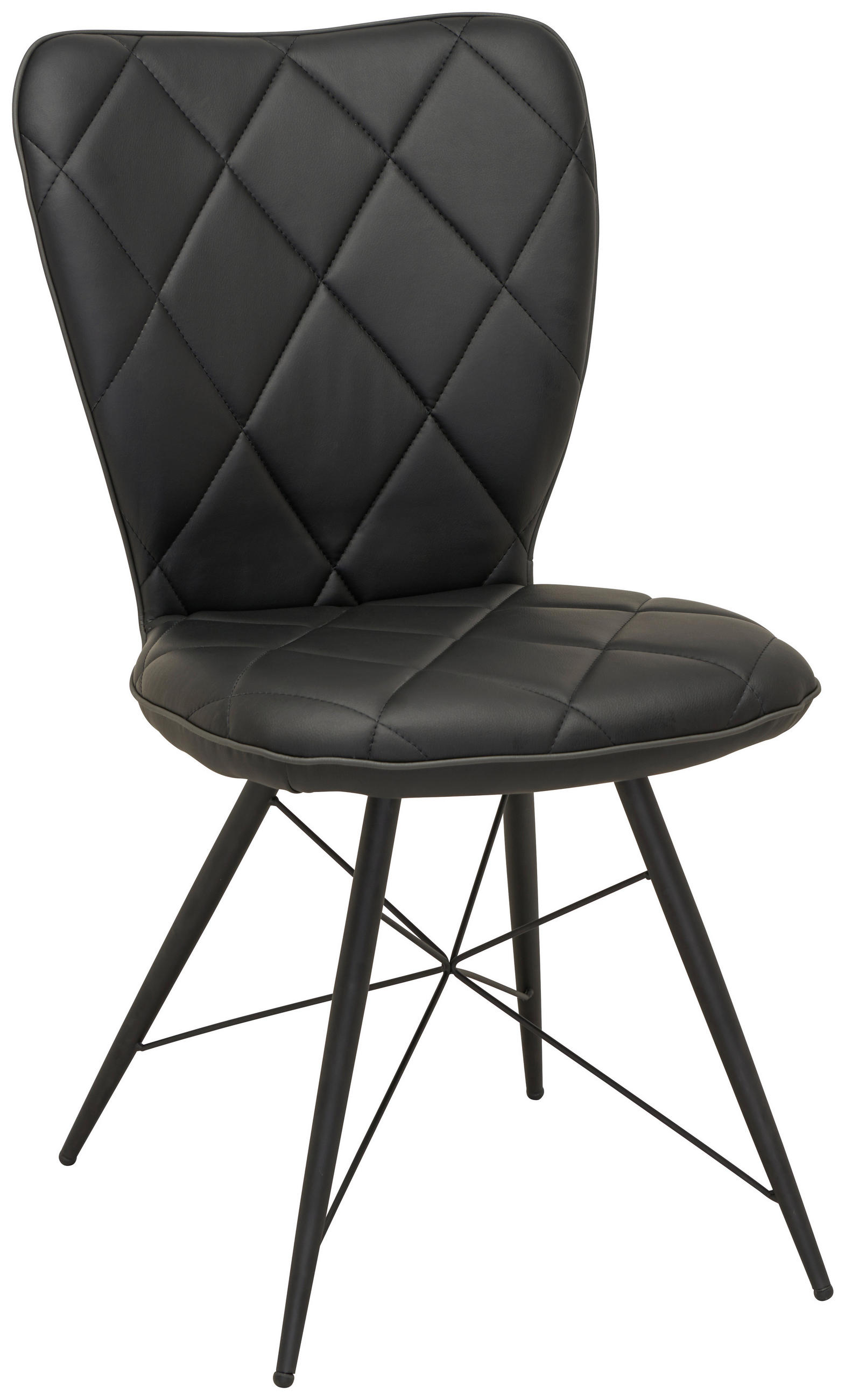 STOL, kovina, tekstil črna  - črna, Design, kovina/tekstil (49/90/61cm) - Hom`in