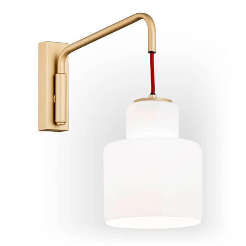 WANDLEUCHTE Argon Diuna 25/26,5/15 cm   - Rot/Goldfarben, KONVENTIONELL, Glas/Metall (25/26,5/15cm)