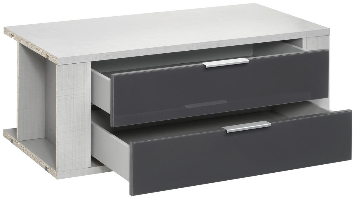 SCHUBKASTENEINSATZ 96/35/50 cm   - Grau, Modern, Glas/Holzwerkstoff (96/35/50cm) - MID.YOU